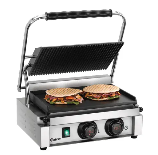 Alleen Vandaag Bartscher Contactgrill | Rvs | Geribbeld/Glad | 230 V