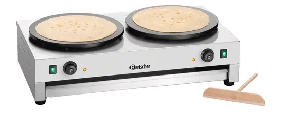 Premium Bartscher Crêpe-bakplaat | RVS | Dubbel | 400 mm | 230 volt