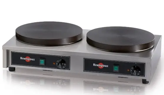 Krampouz Crepes bakplaat dubbel rond | Hele dag gebruik | 230 volt Seizoensaanbieding