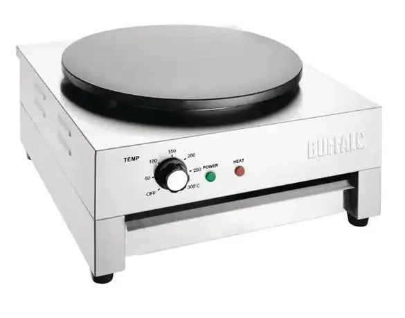 Buffalo crêpe apparaat | 230V | Ø 400mm | RVS Alleen Vandaag