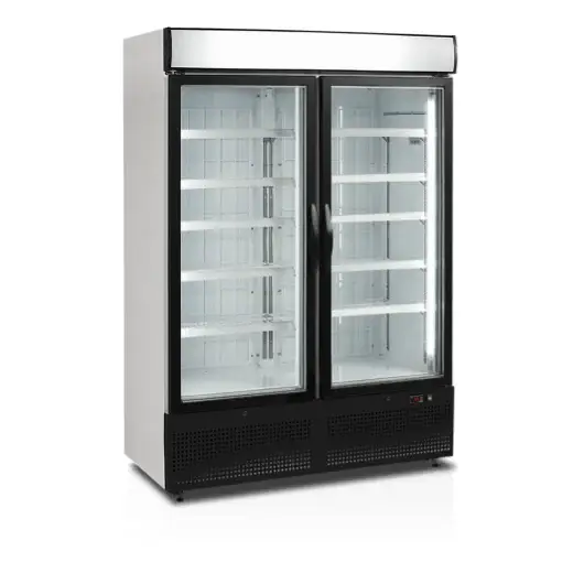 HorecaTraders NF5000G Display vriezer met 2 deuren | Zwart | 1250 x 570 x 1331 mm Shop Nu
