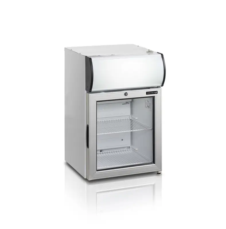 Shop Nu HorecaTraders Displaykoelkast | Glazen Scharnier deur | Wit | 45 liter