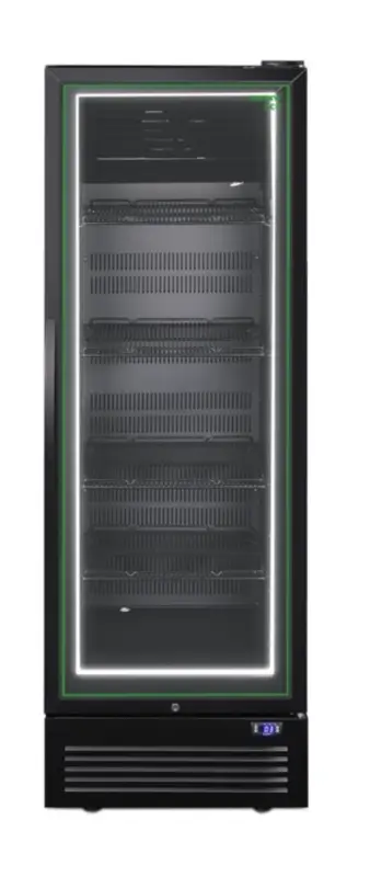 Lage Prijs Husky Displaykoeler met Scharnierdeur | 364 Liter | Zwart | 719 x 650 x 1985 | Energieklasse A