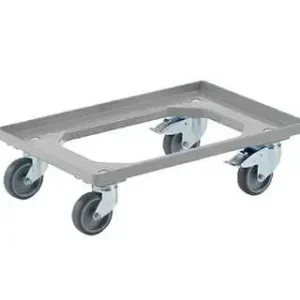 Actieprijs HorecaTraders Dollies 600x400mm 2 met vaste wielen 2 zwenkwielen met rem