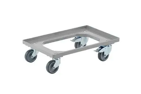 Actieprijs HorecaTraders Dollies 600x400mm 2 met vaste wielen 2 zwenkwielen met rem