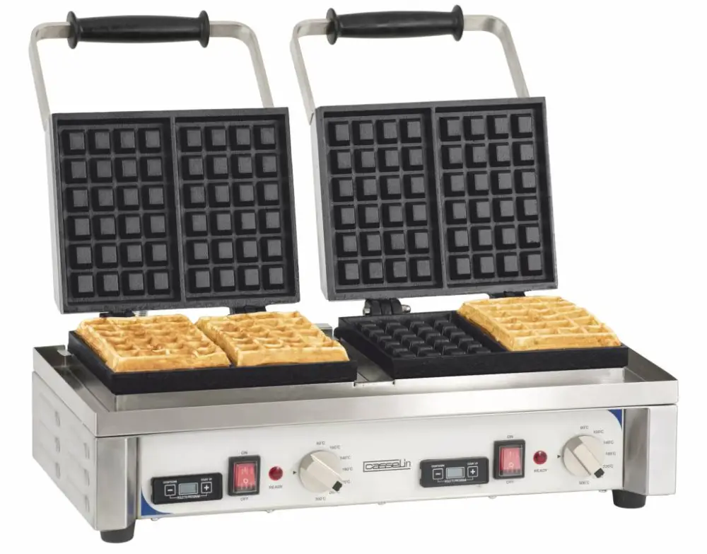 Casselin Dubbel RVS Wafelijzer | 3200Watt Beperkt Aanbod