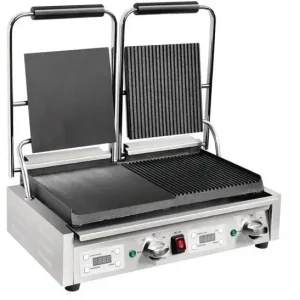 Seizoensaanbieding Buffalo dubbele contactgrill 2.9kW glad/groef