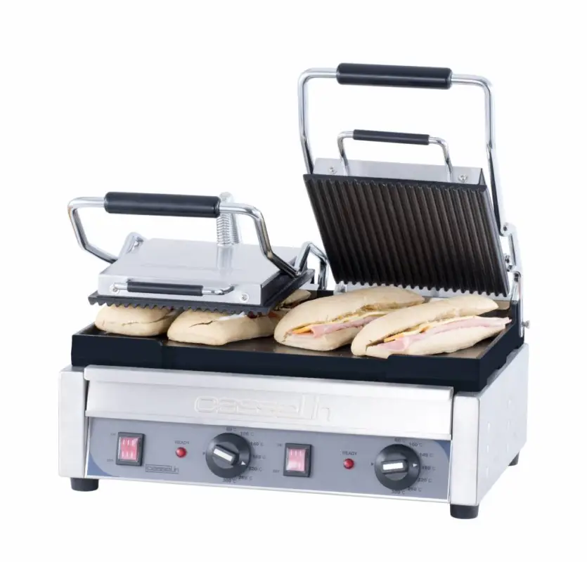 Dagaanbieding Casselin Dubbele Contactgrill Glad/Geribbeld | 490 x 520mm