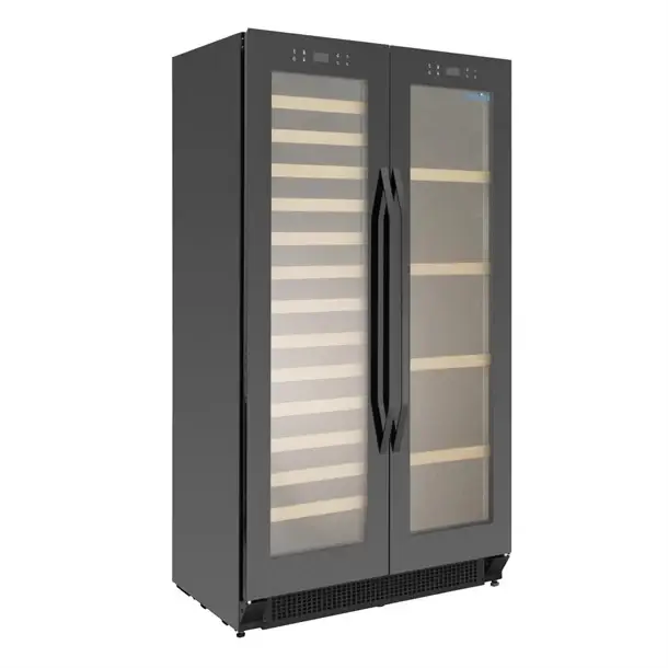 Polar Dubbele Deur Bier- en Wijnkoelkast 365L – Staal & Glas, +2°C tot +20°C, 150W, 163x89x55 cm Nu Kopen