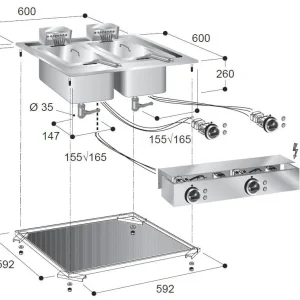 Combisteel Dubbele elektrische friteuse | 2x10 L | 400 V / 11 kW Aanbieding