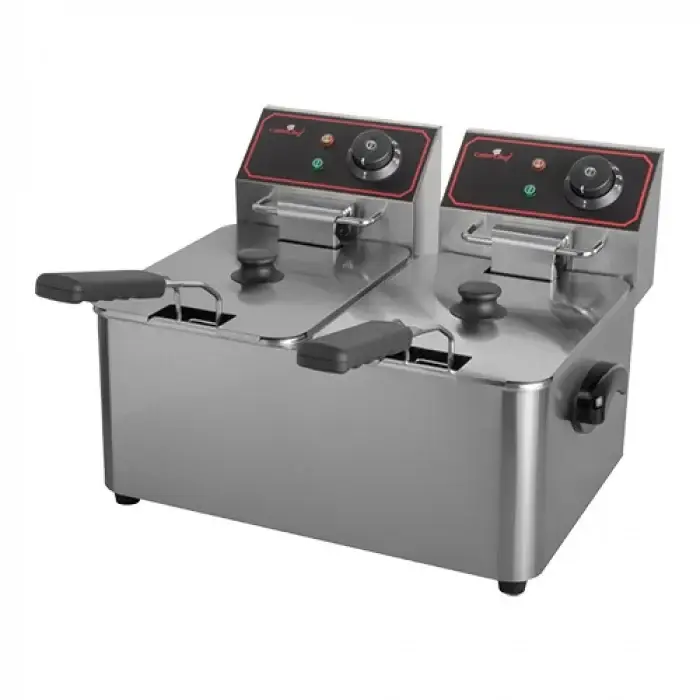 Koopje CaterChefDubbele friteuse | 2 x 5L | 32(h)x44x38 cm