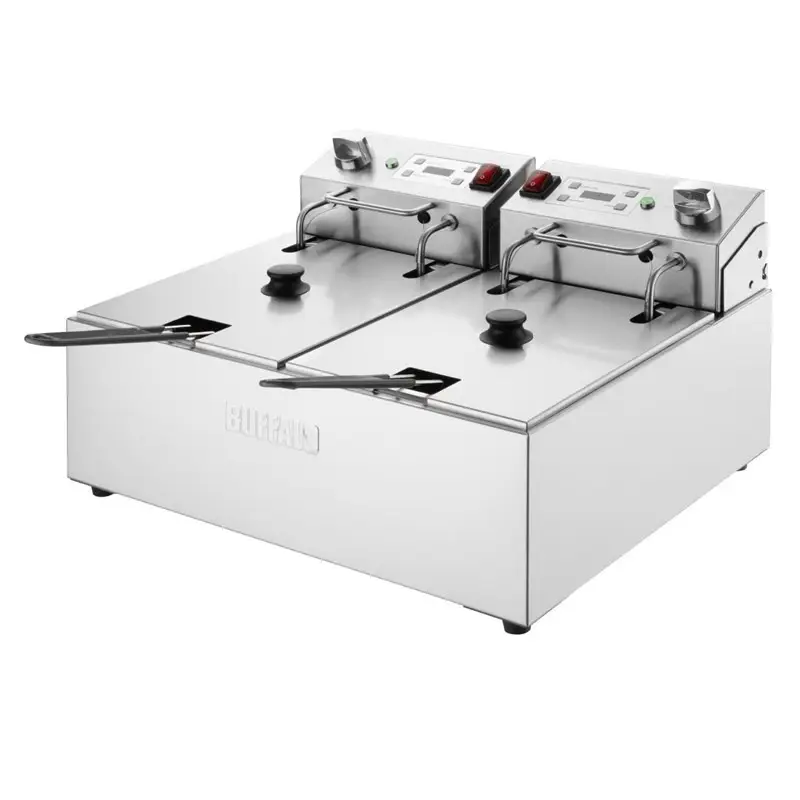 Nieuw Buffalo Dubbele Elektrische Friteuse 2x5L met Timer RVS