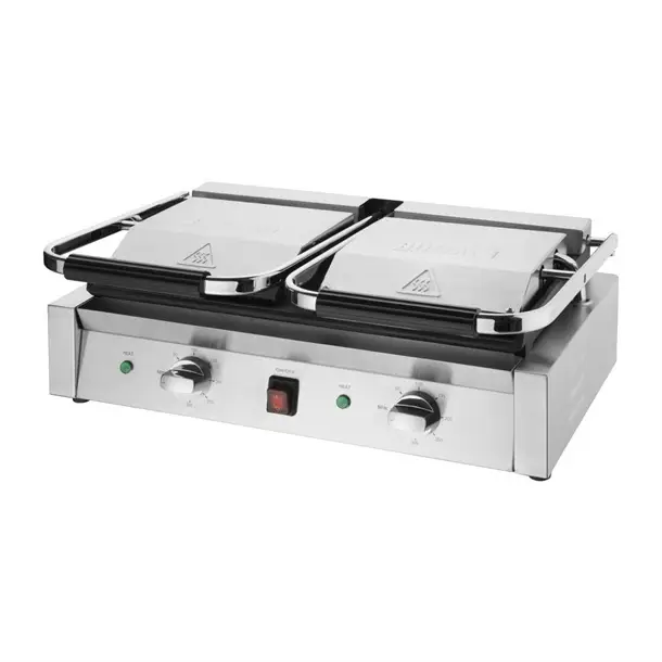 Buffalo Dubbele Geribbelde Contactgrill 21h x 55b x 39,5d cm Merkproduct