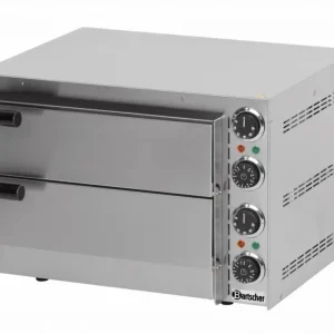 Bartscher Dubbele RVS Pizzaoven 2700 Watt | 2 Pizza's Gereduceerde Prijs