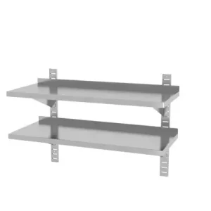 Lage Prijs Hendi Dubbele wandplank | RVS | Verstelbaar | 1000 x 400 x 600 mm