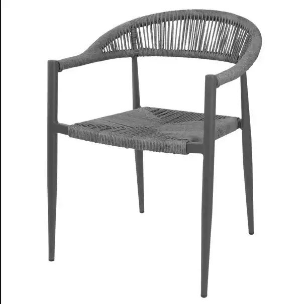 Bestseller BoleroEden PE gevlochten rattan outdoor armstoelen antraciet (4 stuks)