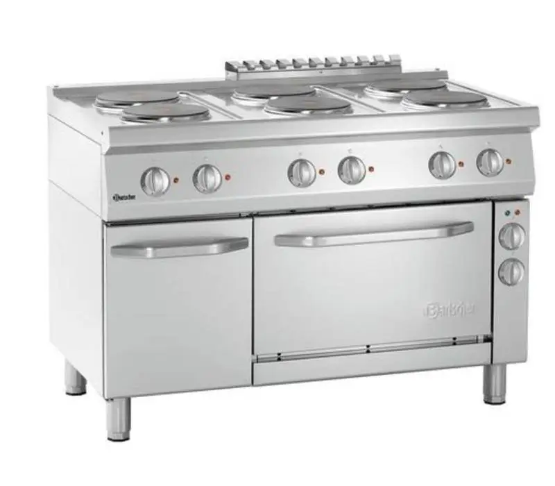 Alleen Vandaag Bartscher Elektrisch fornuis met 6 kookplaten en elektrische oven 1/1 GN