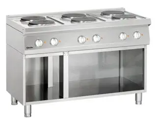 Bartscher elektrisch fornuis met open onderbouw | 6 platen Op = Op