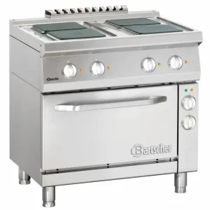Bartscher elektrisch fornuis met oven | 4 vierkante platen Uitverkoop