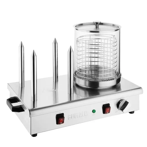 Buffalo Hotdogwarmer met 4 warmhoudpennen 37h x55b x34d cm Beperkt Aanbod
