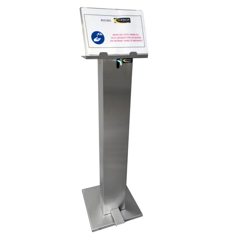 HorecaTraders Hydro-alcoholische geldispenser met pedaal | RVS |B350 x D393 x H1239 mm Populair