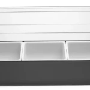 Uitverkoop Hendi Ingrediëntenhouder | Kunststof | 3 containers | 48x15x10 cm