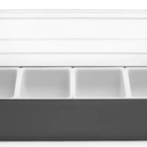 Hendi Ingrediëntenhouder | Kunststof | 4 containers | 48x15x10 cm Express Levering