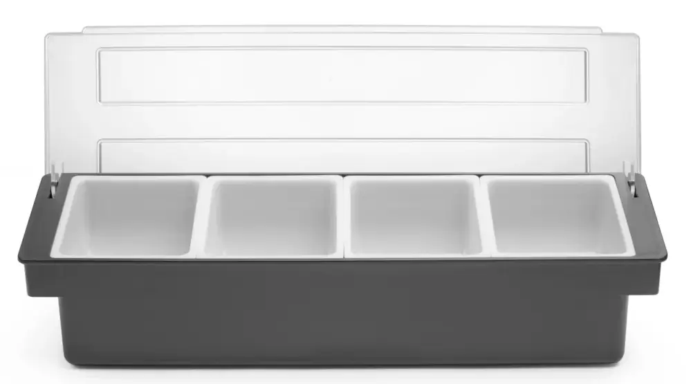 Hendi Ingrediëntenhouder | Kunststof | 4 containers | 48x15x10 cm Express Levering