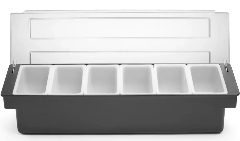 Betrouwbaar Hendi Ingrediëntenhouder | Kunststof | 6 containers | 48x15x10 cm