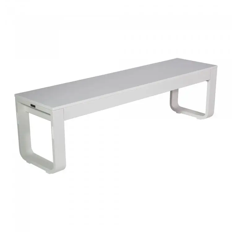 Direct Verzonden HorecaTraders Inklapbare Zitbank FLow | Aluminium/Melamine | Wit | 160 x 40 x 45 cm