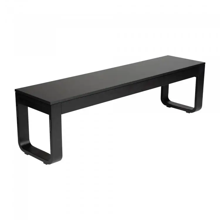Bestel Nu HorecaTraders Inklapbare Zitbank FLow | Aluminium/Melamine | Zwart | 160x40x45cm