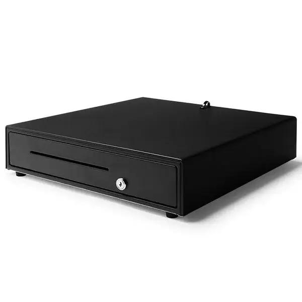 Uitverkoop HorecaTraders Kassalade 425 Zwart 8 Muntvakken + 4 Biljetvakken Elektrisch (24V) 425x425x100mm