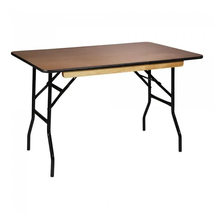 Tijdelijk Beschikbaar HorecaTraders Klaptafel Ocean Rechthoek | Epoxy/Multiplex | Zwart/Hout | 122 x 76 x 76 cm | 2 stuks