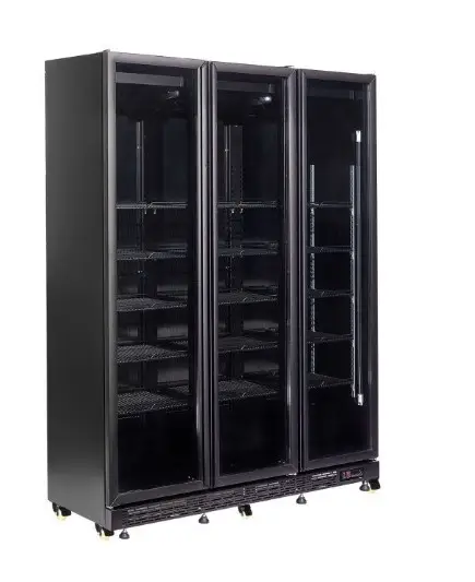 Combisteel Koelkast 3 glasdeuren zwart160 cm * 60 cm * 210 cm Tijdelijk Beschikbaar