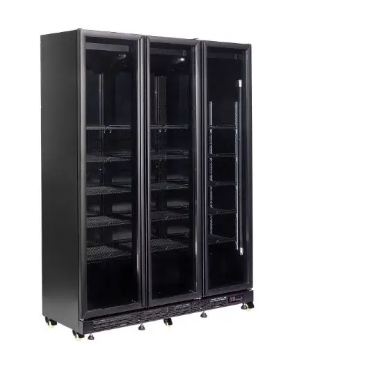 Combisteel Koelkast 3 glasdeuren zwart 160 cm * 60 cm * 210 cm Shop Nu