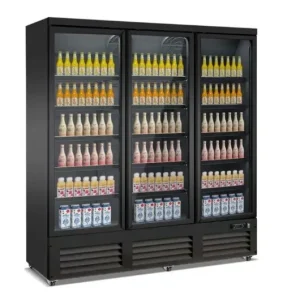 Combisteel Koelkast 3 glasdeuren zwart 188 cm * 70 cm * 205 cm Snelle Levering