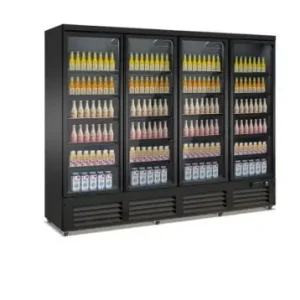 Combisteel Koelkast 4 glasdeuren zwart ceb 250 cm * 70 cm * 205 cm Goedkoop