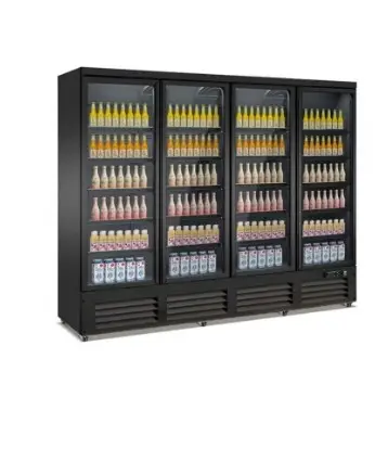 Combisteel Koelkast 4 glasdeuren zwart ceb 250 cm * 70 cm * 205 cm Goedkoop
