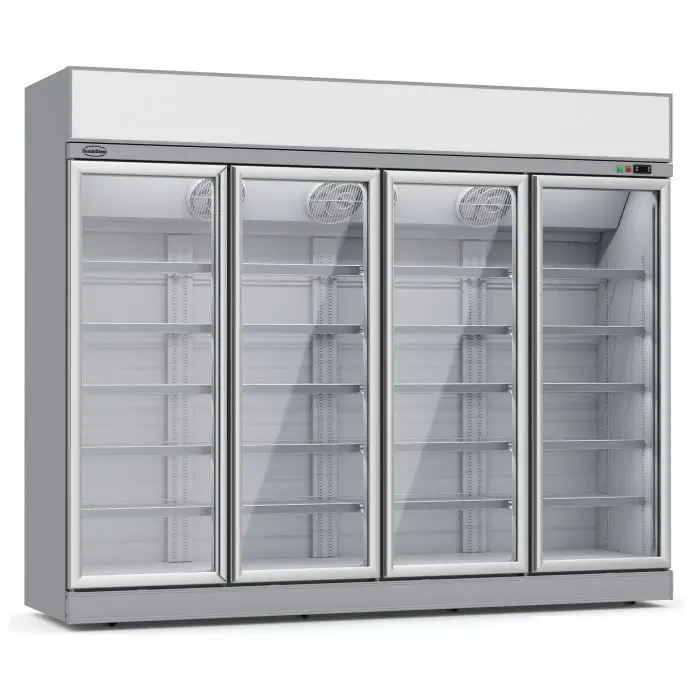 Combisteel Koelkast met 4 Glasdeuren | 2060 Liter | 242(h)x54,5x157 cm | Geforceerd Laatste Versie