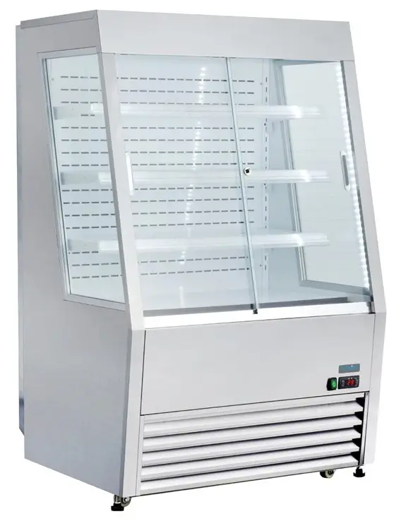 Polar Koelkast met schuifruiten rvs 145(h) x 91,8(b) x 79,2(d)cm +2°C tot +10°C Automatische afdooiing Aanbieding