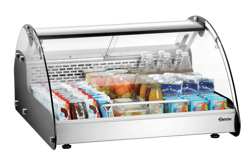 Koop Online Bartscher Koelvitrine – RVS Koelvitrine 118L | 1–10°C | Zwart/Zilver