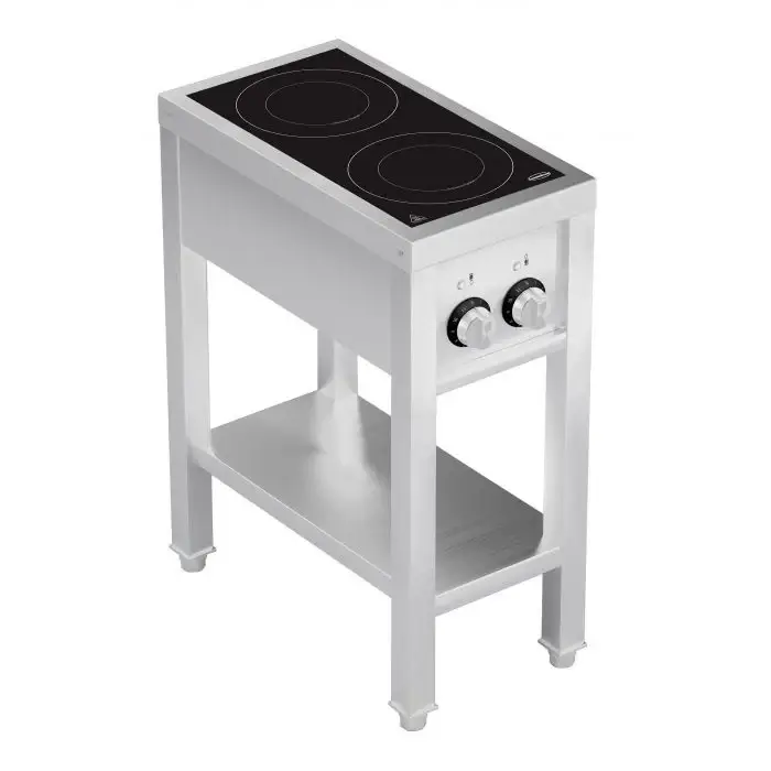 Combisteel Professionele Inductieplaat 2 pits 2 x 3.5 kw 400 volt 355 x 655 x 875mm Lage Kosten