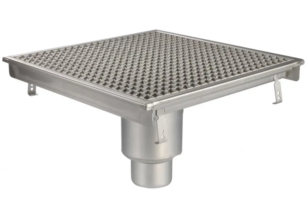 HorecaTraders Professionele keukengoot | RVS | 3.7 l/s | Verticale afvoer 263/303 mm | 50 x 50 cm Uitverkoop