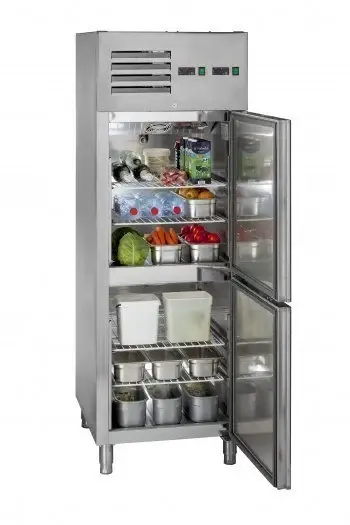 Korting Saro Professionele koelvriescombinatie | RVS | Zelfsluitende deur | 68x83x201 cm