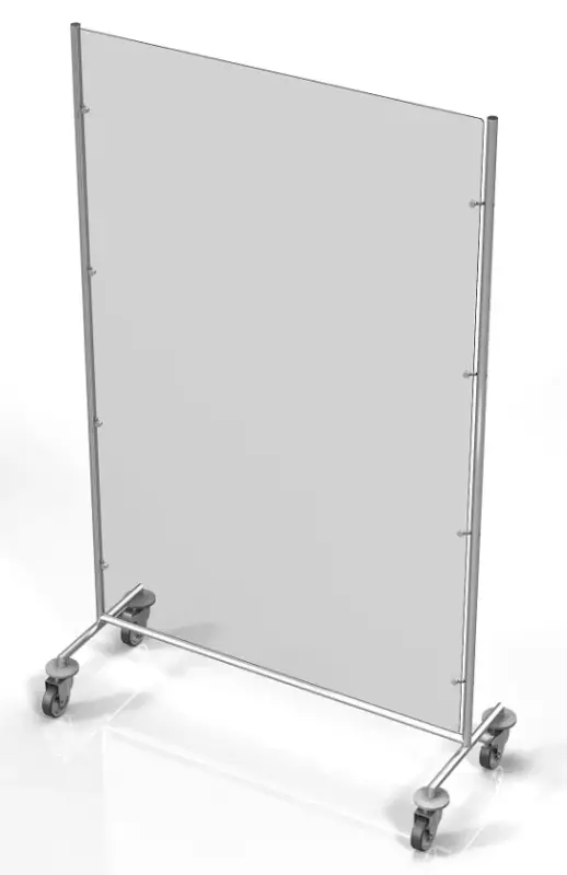 Combisteel Protectiescherm op wielen | 120x50x(h)200 cm Tijdelijk Beschikbaar