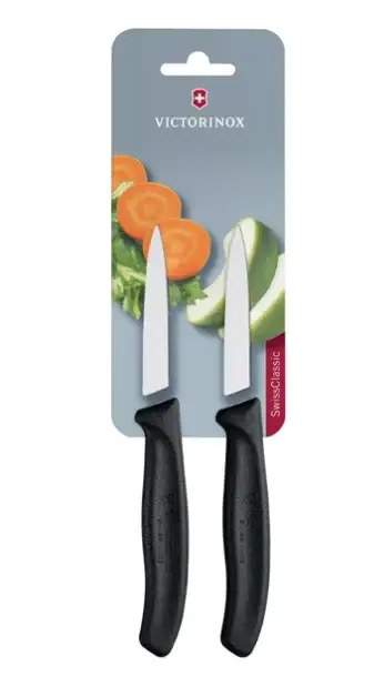 Lage Kosten Victorinox Puntig Schilmesje 8cm Zwart | RVS | 2 stuks | 18,9(l)cm