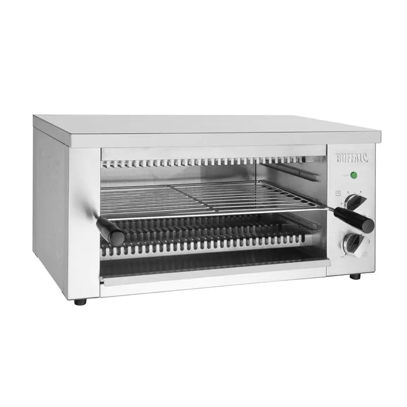 Buffalo Kwartssalamander Grill Elektrisch RVS 230V met Timer en 3 Rekposities Direct Beschikbaar