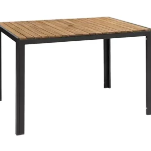 Lage Prijs Bolero Rechthoekige Stalen en Acaciahouten Tafel 120 x 80 cm