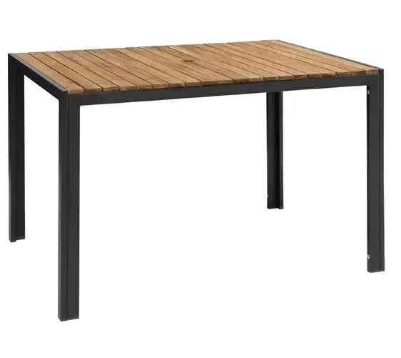 Lage Prijs Bolero Rechthoekige Stalen en Acaciahouten Tafel 120 x 80 cm