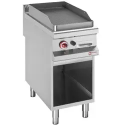 Tijdelijk Beschikbaar HorecaTraders Rvs bakplaat gas met onderstel (B) 400 x (D) 900 x (H) 850/920mm